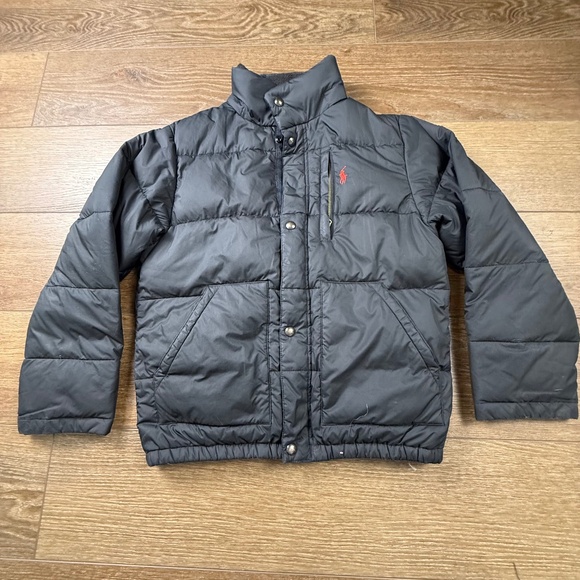 Polo Ralph Lauren Boys Puffer Jacket Navy 12-14 Down Fill FAIR CONDITION - Picture 1 of 16